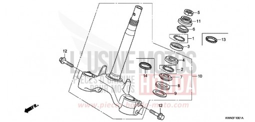 TIGE DE DIRECTION (WW125EX2C/EX2D/EX2E/D) WW125EX2C de 2012